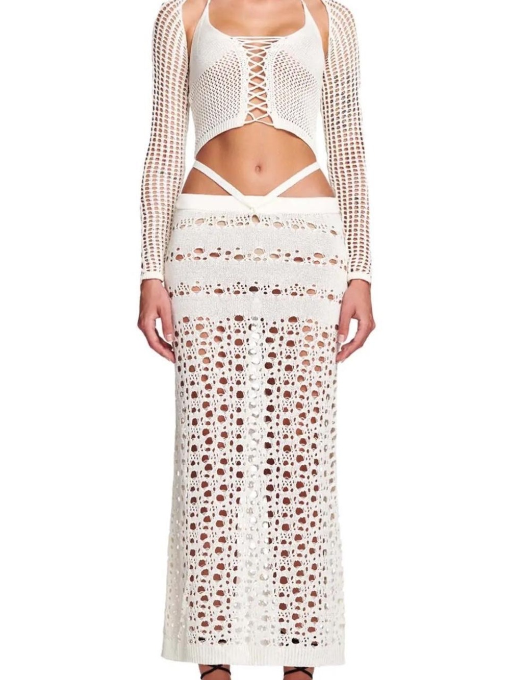 I.AM.GIA Cream Crochet Knit Skirt - Alix Skirt